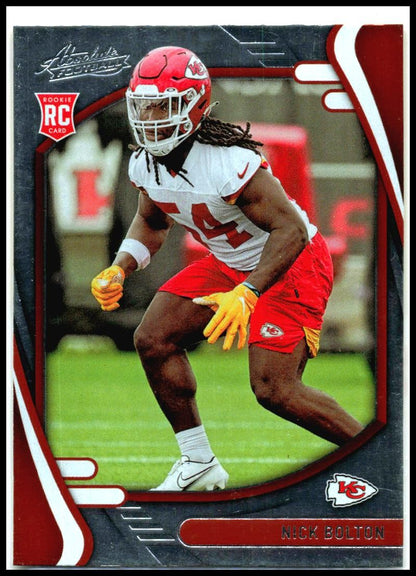 2021 Panini Absolute #162 Nick Bolton Kansas City Chiefs