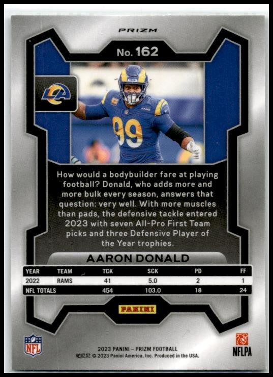 2023 Panini Prizm Green Wave #162 Aaron Donald Los Angeles Rams