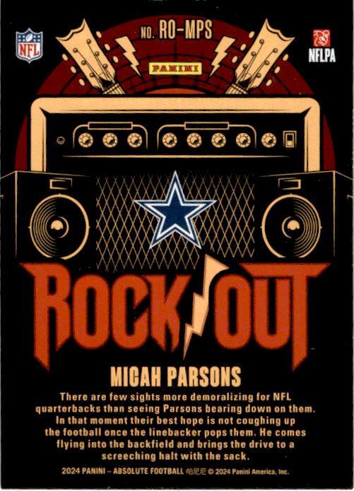 2024 Panini Absolute Rock Out #RO-MPS Micah Parsons Dallas Cowboys