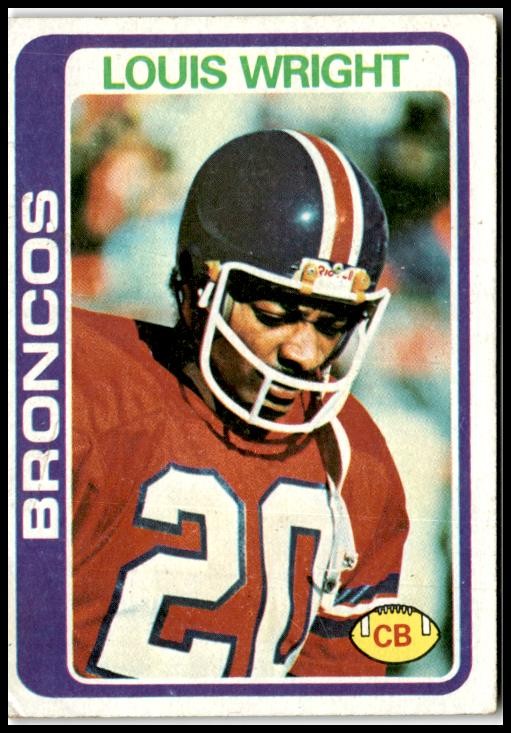 1978 Topps #420 Louis Wright Rookie Denver Broncos