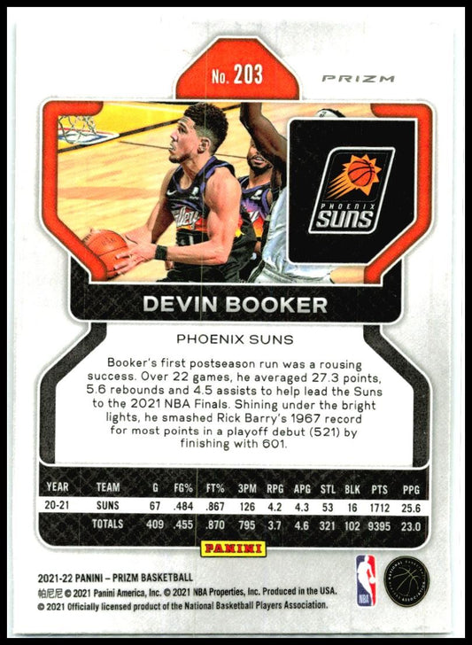 2021-22 Panini Prizm Silver Wave #203 Devin Booker Phoenix Suns