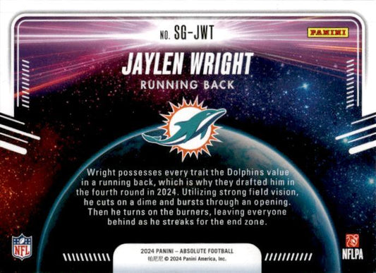 2024 Panini Absolute Star Gazing #SG-JWT Jaylen Wright Miami Dolphins