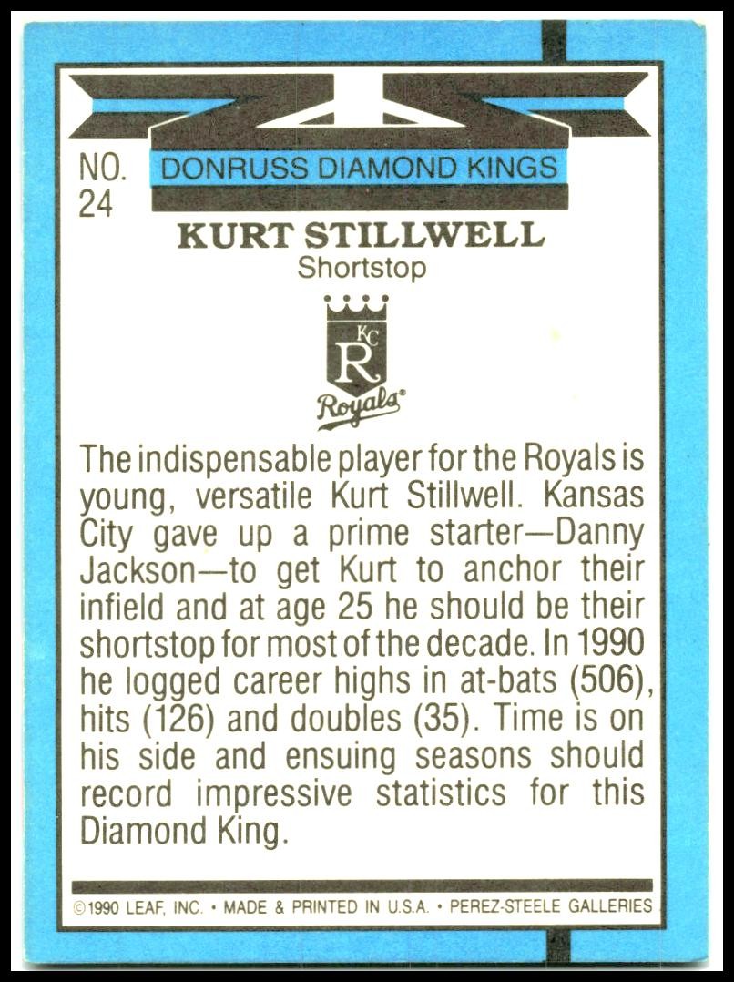 1991 Donruss #24 Kurt Stillwell Kansas City Royals