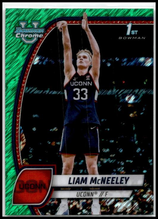 2024-25 Bowman University Chrome Green Shimmer #52 Liam McNeeley Huskies