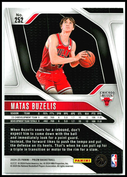 2024-25 Panini Prizm #252 Matas Buzelis Rookie Chicago Bulls