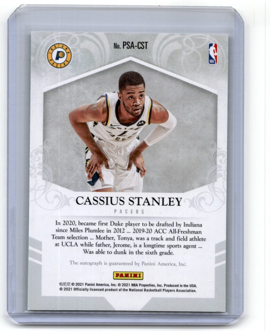 2021-22 Panini Private Signings Cassius Stanley Auto Indiana Pacers #PSA-CST
