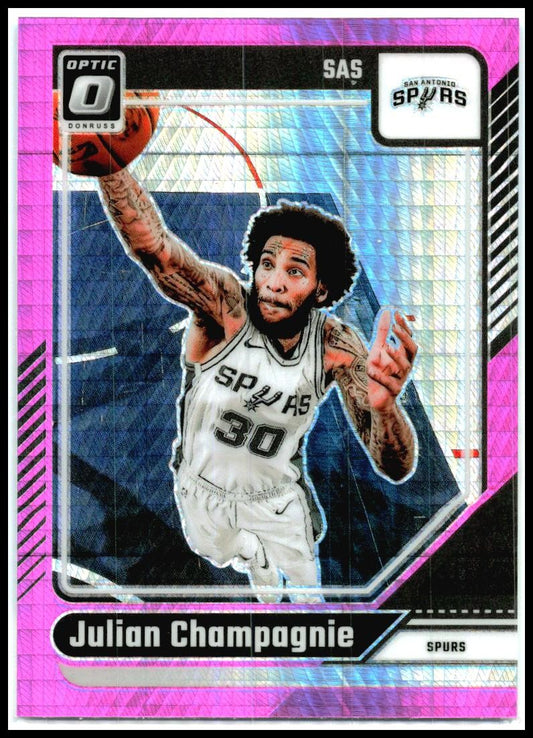 2024-25 Donruss Optic Hyper Pink #32 Julian Champagnie San Antonio Spurs