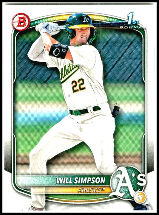 2025 Bowman Prospects #BP-35 Will Simpson Athletics