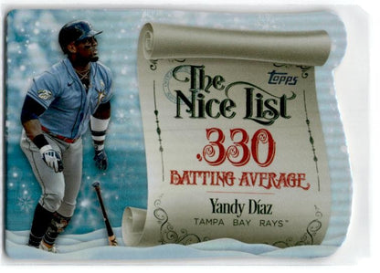 2024 Topps Holiday Making the Nice List #MNL-6 Yandy Díaz Tampa Bay Rays