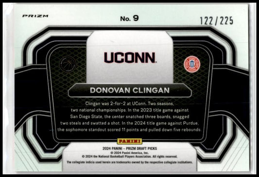 2024 Prizm Draft Picks Campus Legends Prizms Red Seismic #9 Donovan Clingan