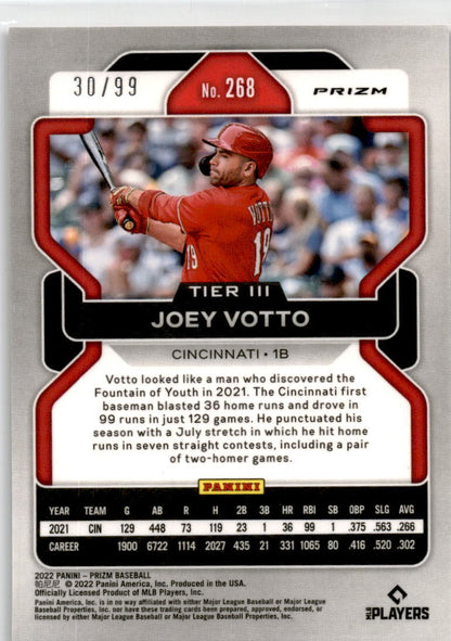 2022 Panini Prizm Red Prizm #268 Joey Votto Cincinnati Reds
