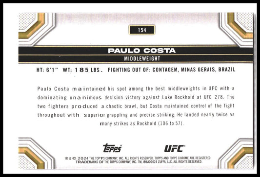Paulo Costa #154 2024 Topps Chrome UFC #/299