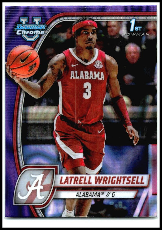 2024-25 Bowman University Chrome Purple Lava #51 Latrell Wrightsell Jr. Tide