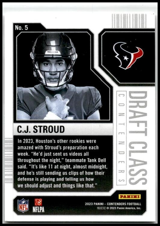 2023 Panini Contenders Draft Class Contenders Red #5 C.J. Stroud Houston Texans