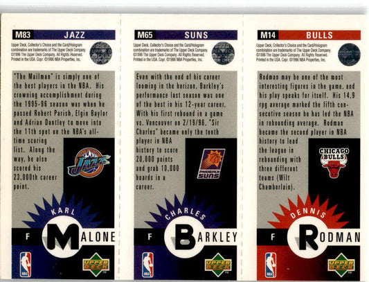 1996-97 Collector's Choice Mini-Cards Panels M83 Rodman / Barkley / Malone