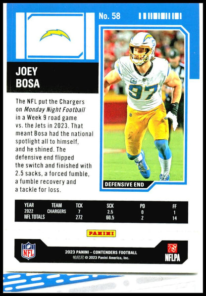 2023 Panini Contenders Game Ticket Bronze #58 Joey Bosa Los Angeles Chargers
