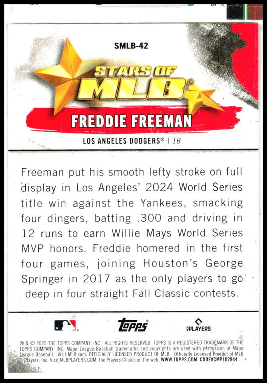 2025 Topps Stars of MLB #SMLB-42 Freddie Freeman Los Angeles Dodgers