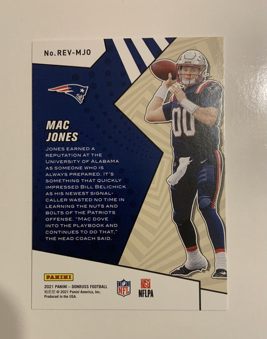 Mac Jones 2021 DONRUSS "ROOKIE REVOLUTION" RC #REV-MJO NEW ENGLAND PATRIOTS!