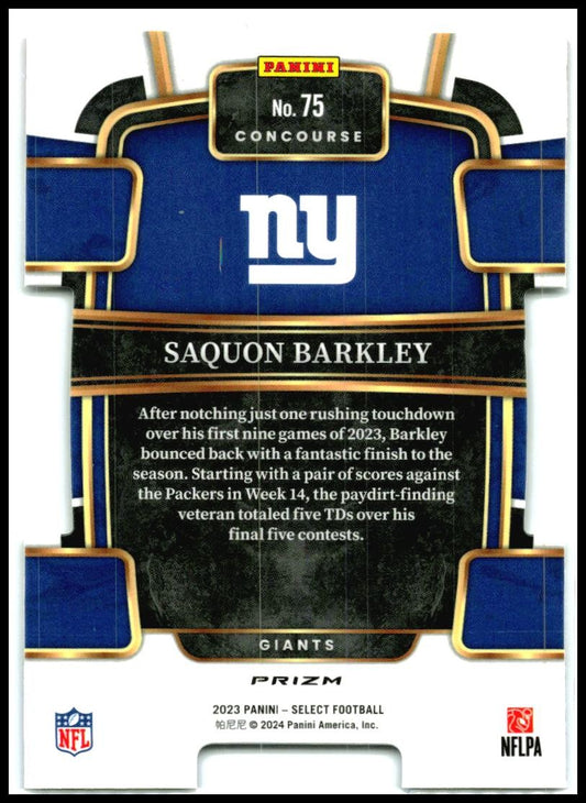 2023 Panini Select Red and Blue Prizms Die Cuts #75 Saquon Barkley Giants