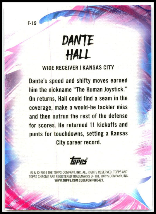 2024 Topps Chrome Finesse Pink Refactor #F-19 Dante Hall Kansas City Chiefs