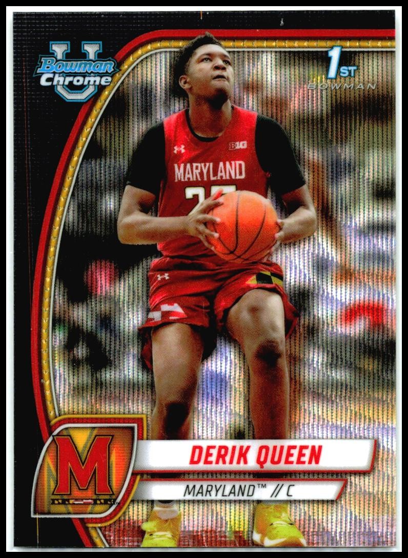 2024-25 Bowman University Chrome Black Wave Refractor #19 Derik Queen Pelicans