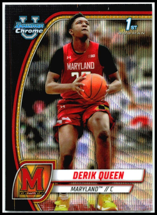 2024-25 Bowman University Chrome Black Wave Refractor #19 Derik Queen Pelicans