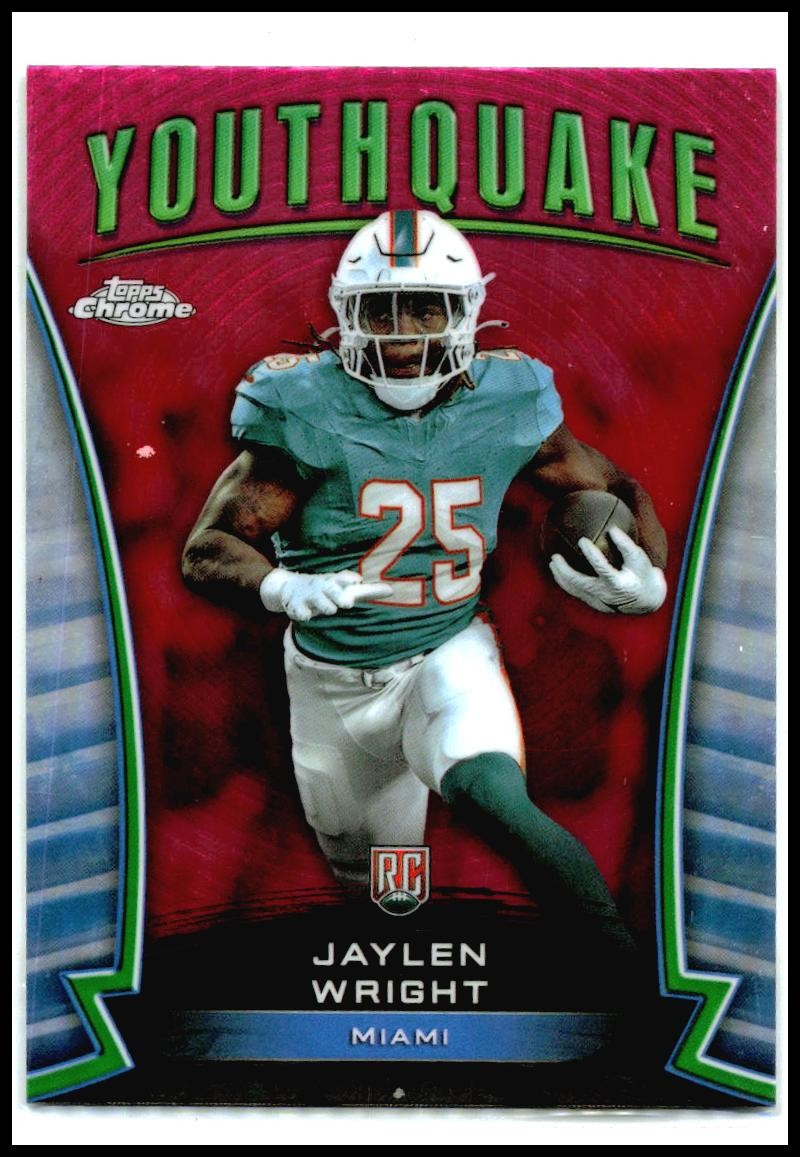 2024 Topps Chrome Youthquake Pink Refractor #Y-25 Jaylen Wright Miami Dolphins