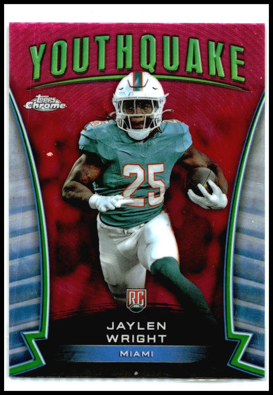 2024 Topps Chrome Youthquake Pink Refractor #Y-25 Jaylen Wright Miami Dolphins