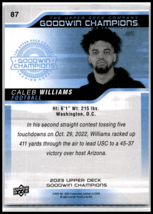 2023 Upper Deck Goodwin Champions #87 Caleb Williams