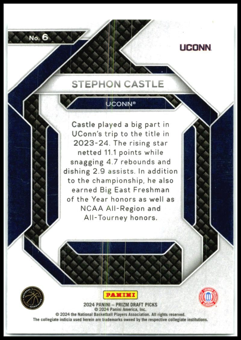 2024 Panini Prizm Draft Picks New Recruits #6 Stephon Castle Connecticut Huskies