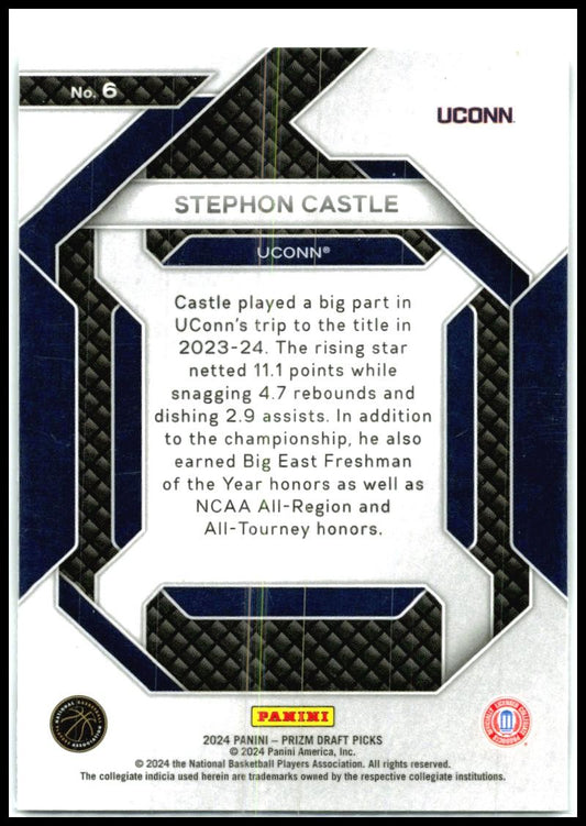 2024 Panini Prizm Draft Picks New Recruits #6 Stephon Castle Connecticut Huskies