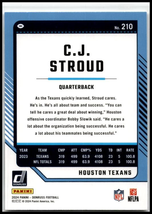 2024 Donruss #210 CJ Stroud Houston Texans