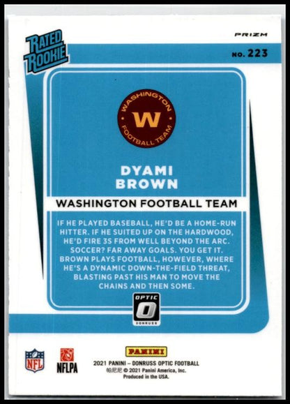 2021 Donruss Optic Blue Scope #223 Dyami Brown Rookie Washington Football Team