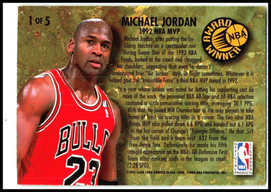 1992-93 Ultra NBA Award Winners #1 Michael Jordan Chicago Bulls