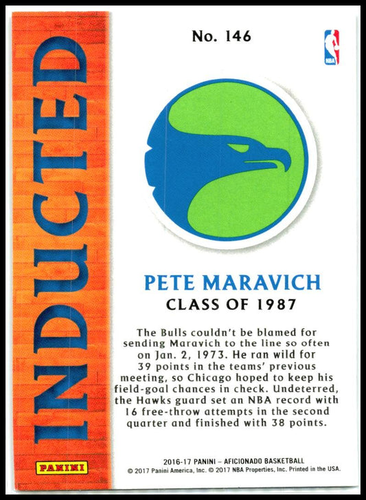 2016-17 Panini Aficionado #146 Pete Maravich Atlanta Hawks