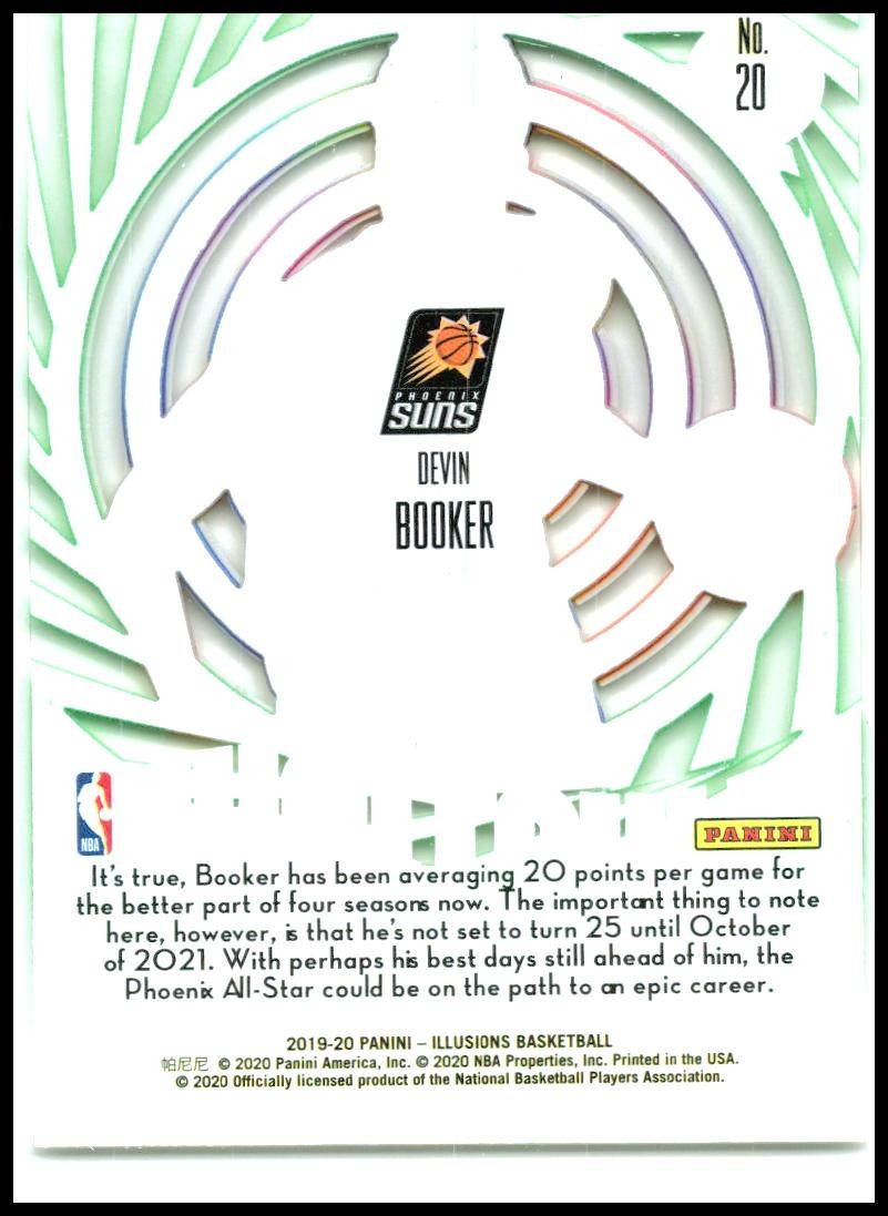 2019-20 Panini Illusions Mystique Emerald #20 Devin Booker Phoenix Suns