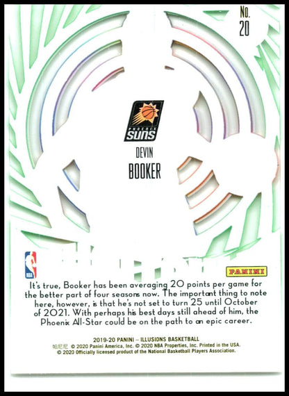 2019-20 Panini Illusions Mystique Emerald #20 Devin Booker Phoenix Suns