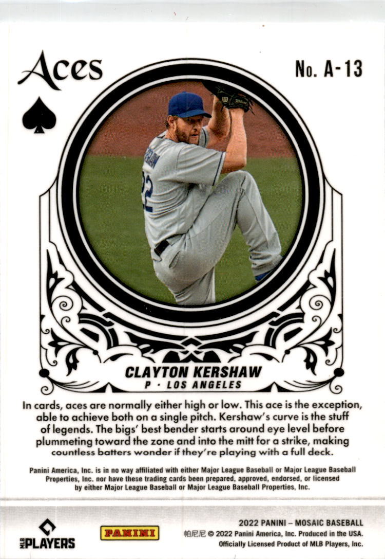 2022 Panini Mosaic Aces #A-1 Clayton Kershaw