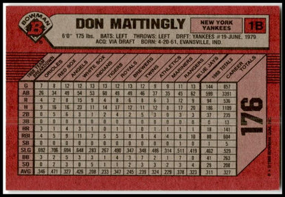 1989 Bowman #176 Don Mattingly New York Yankees