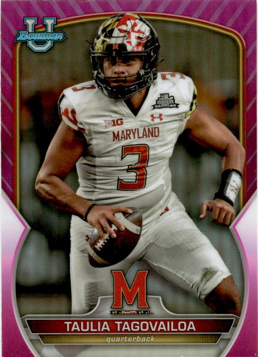 2022 Bowman University Chrome Pink #3 Taulia Tagovailoa Maryland Terrapins