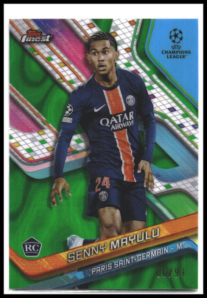 2024-25 Finest UEFA Club Competitions #54 Senny Mayulu Green Lava Refractor #/99