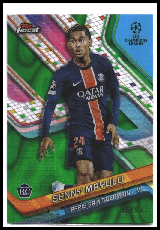 2024-25 Finest UEFA Club Competitions #54 Senny Mayulu Green Lava Refractor #/99