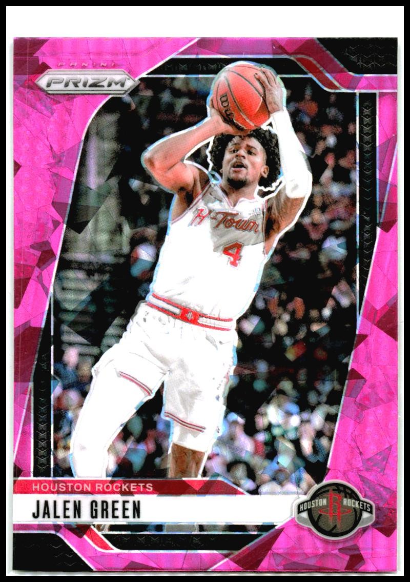 2024-25 Panini Prizm Prizms Pink Ice #102 Jalen Green Houston Rockets