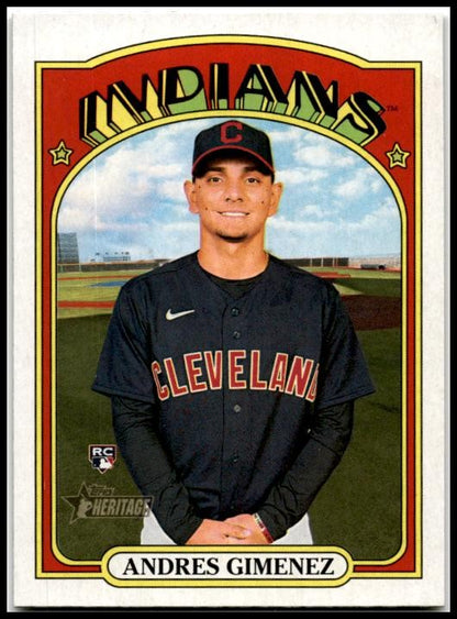 2021 Topps Heritage #569 Andres Gimenez Rookie Cleveland Indians