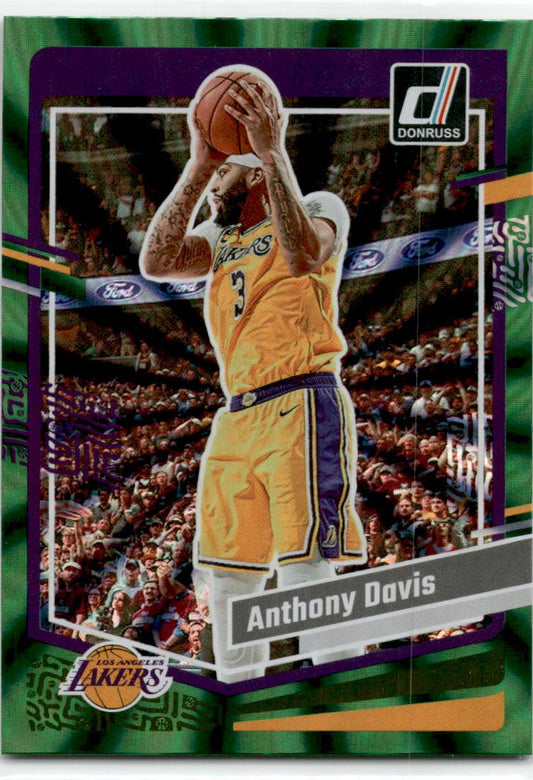 2023-24 Donruss Green Laser Holo #130 Anthony Davis Los Angeles Lakers