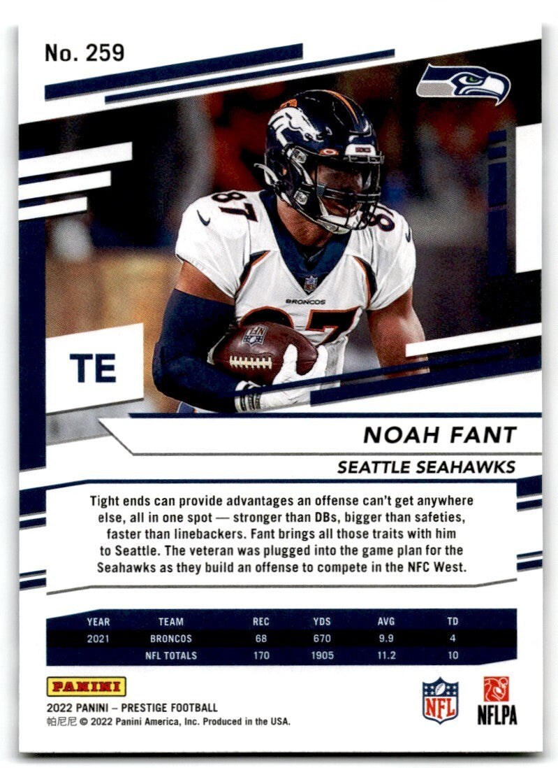 2022 Panini Prestige Noah Fant Seattle Seahawks #259