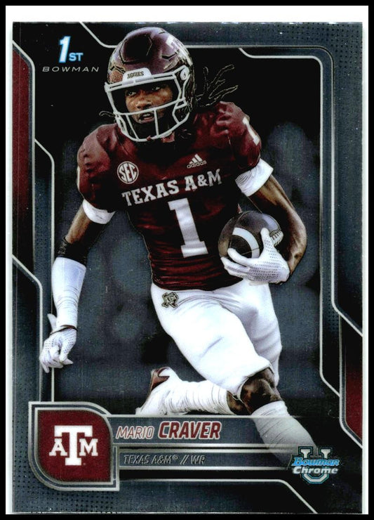 2025 Bowman University Chrome #165 Mario Craver Texas A&M Aggies