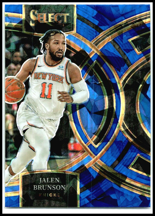 2023-24 Panini Select Blue Cracked Ice Prizms #194 Jalen Brunson New York Knicks