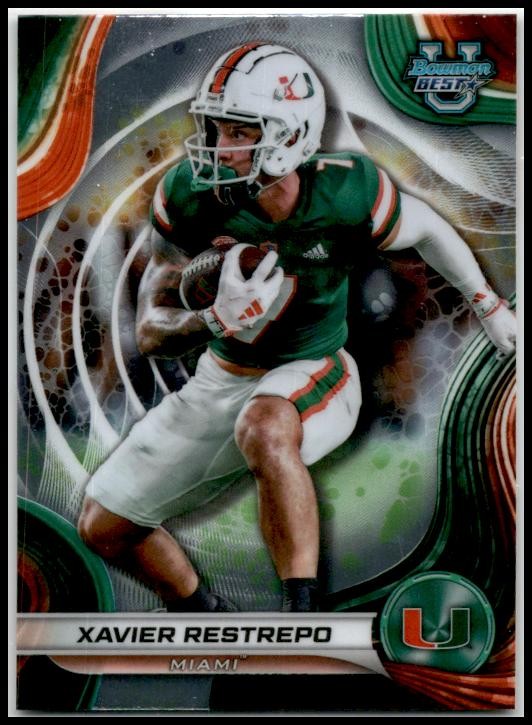 2024 Bowman University Best #65 Xavier Restrepo Miami Hurricanes