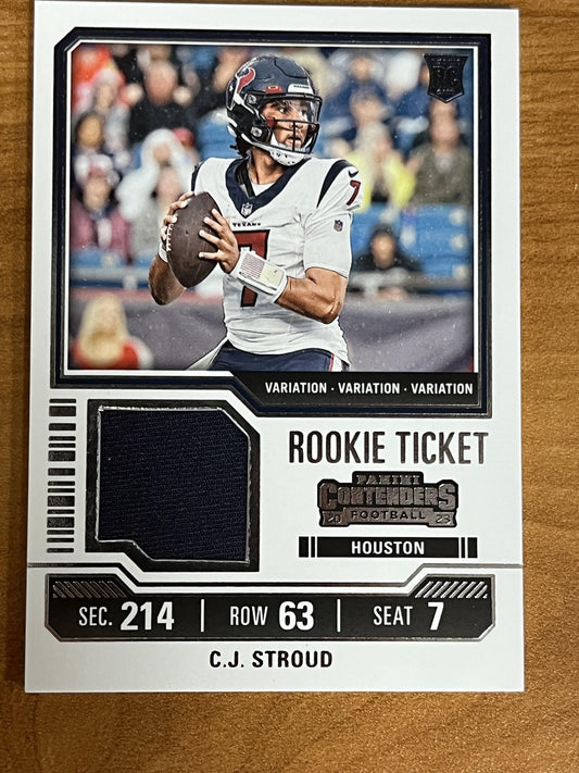 2023i Contenders Rookie Ticket Swatches #TS42V C.J. Stroud Houston Texans